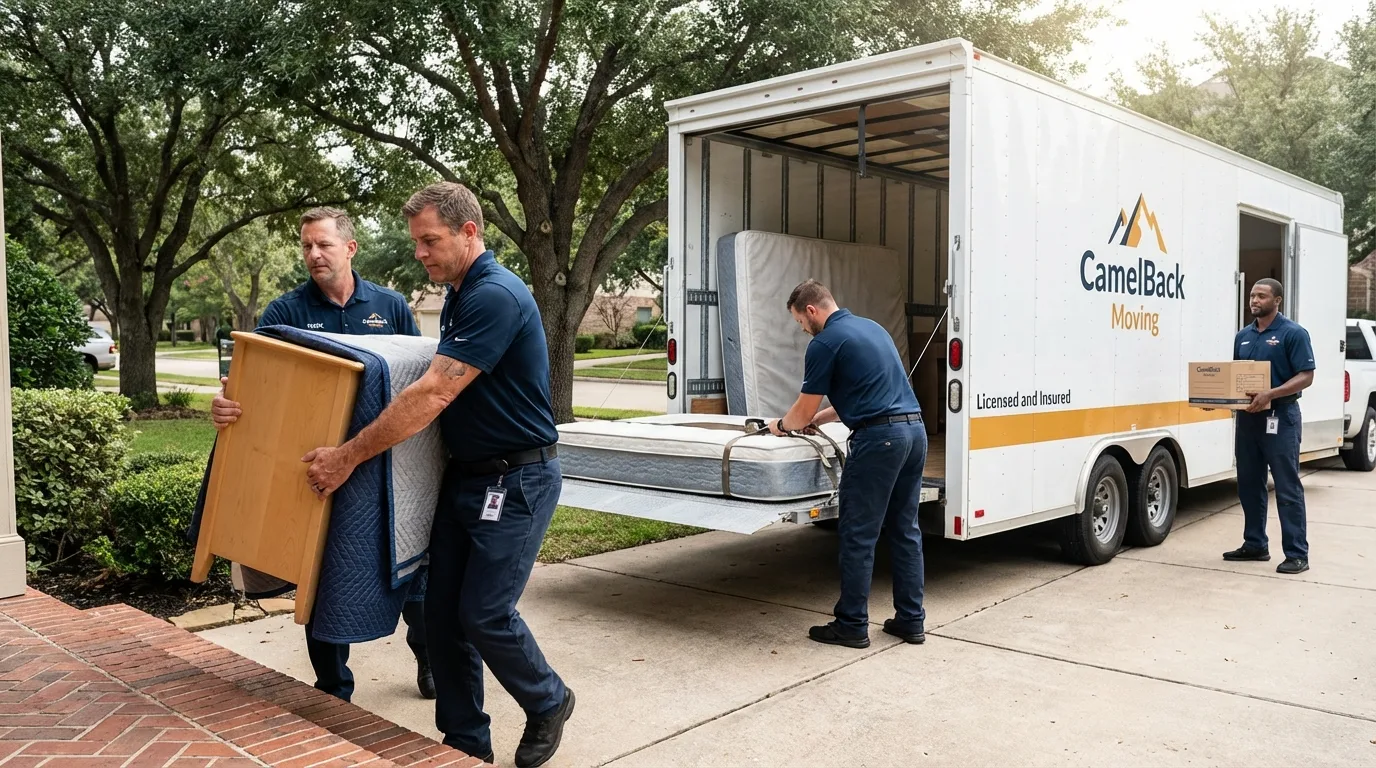 Crew loading residential truck for cross-state move from Gardnerville, NV