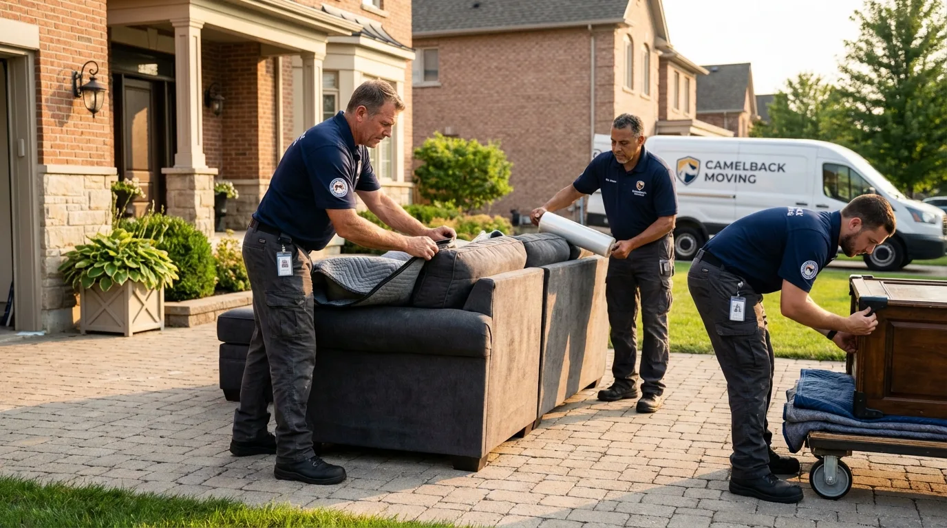 Large estate moving crew wrapping furniture in Gardnerville, NV