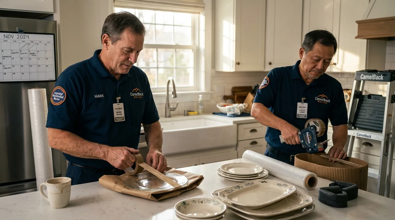 Professional crew packing kitchen dishware in Gardnerville, NV